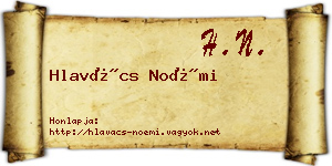 Hlavács Noémi névjegykártya