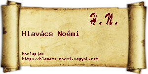 Hlavács Noémi névjegykártya